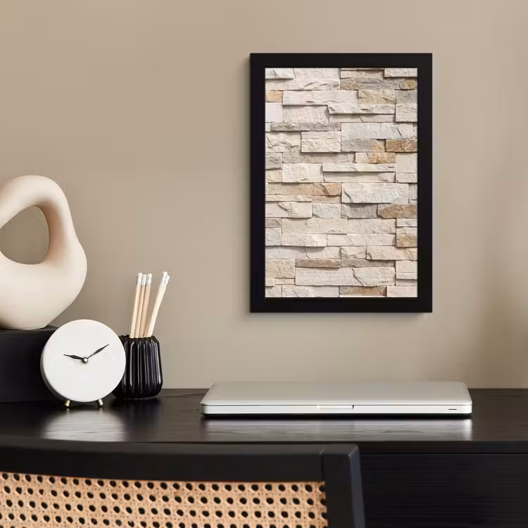 Poster met lijst - Steen - Muur - Textuur - Rustiek - Beige — 3