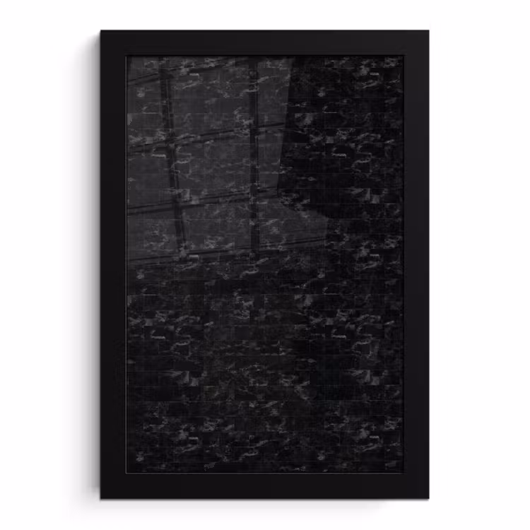 Poster met lijst - Tegels - Patroon - Marmer - Zwart — 1