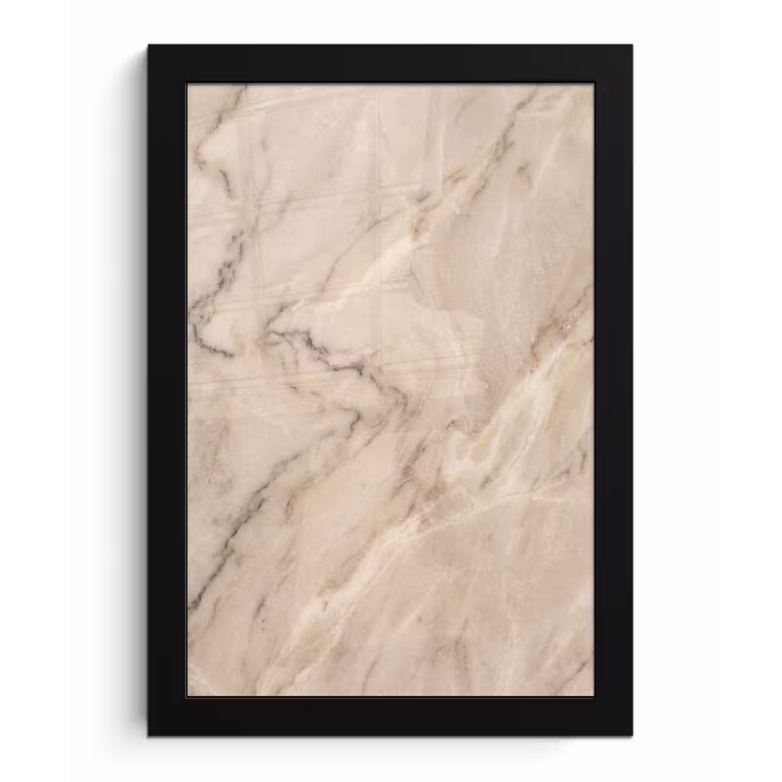 Poster met lijst - Marmer - Patroon - Abstract - Modern - Beige — 1