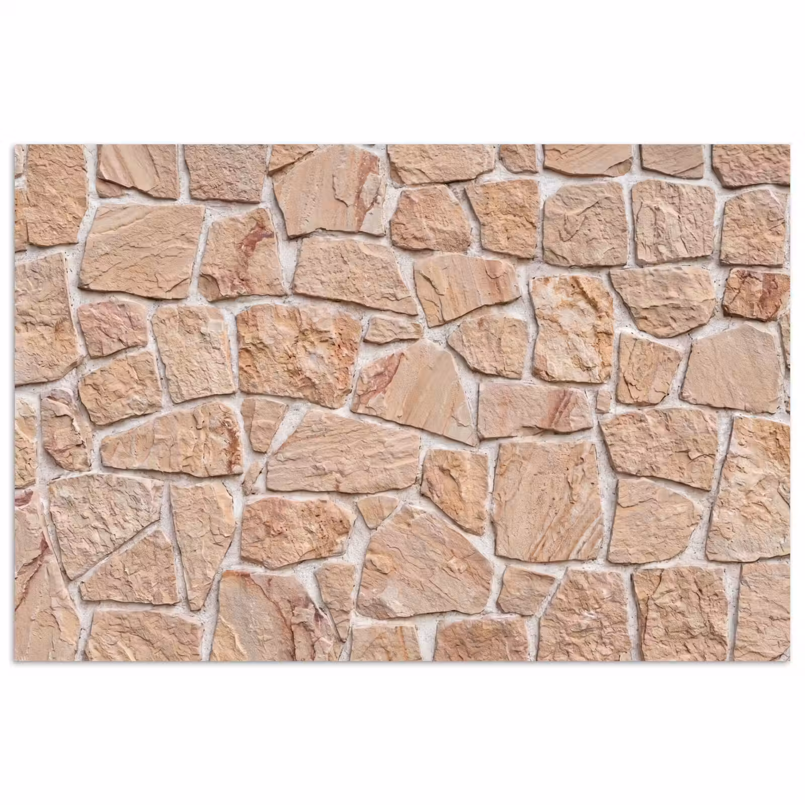 Poster - Muur - Steen - Patroon - Rustiek - Beige — 1
