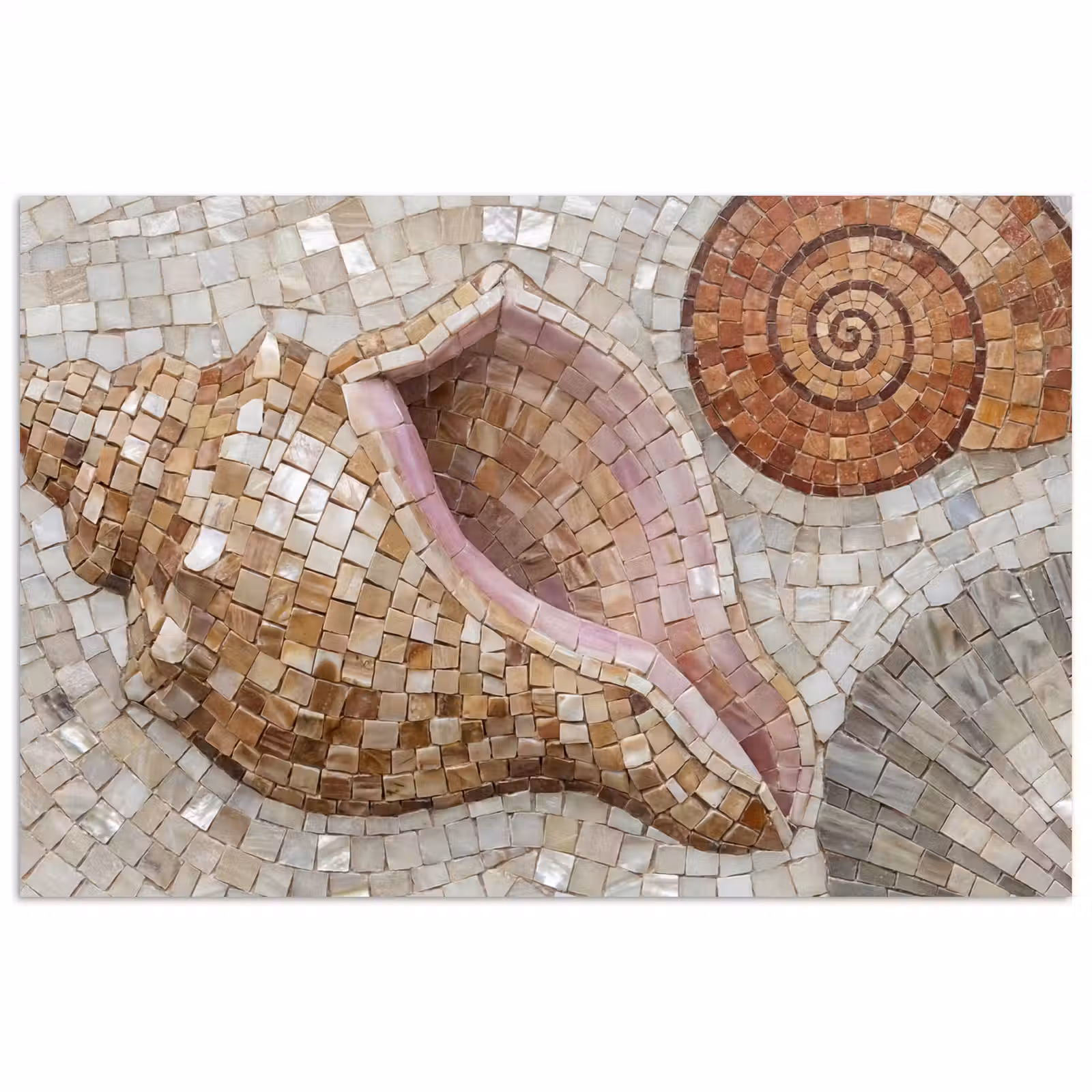 Poster - Schelp - Mozaïek - Zee - Beige - Modern — 1