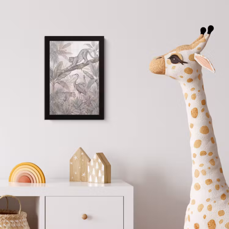 Poster met lijst - Kat - Vogel - Jungle - Illustratie - Dieren — 5
