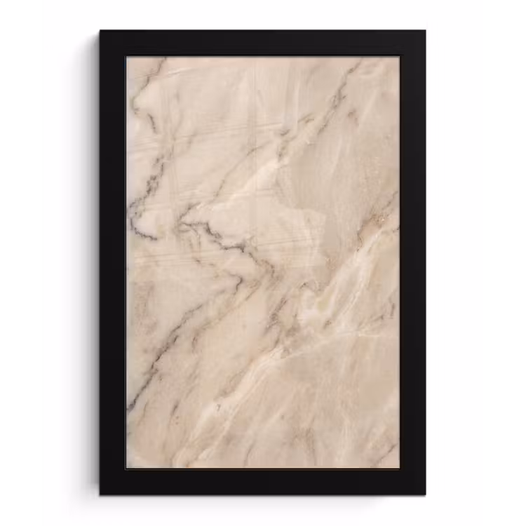 Poster met lijst - Marmer - Patroon - Abstract - Modern - Beige — 1