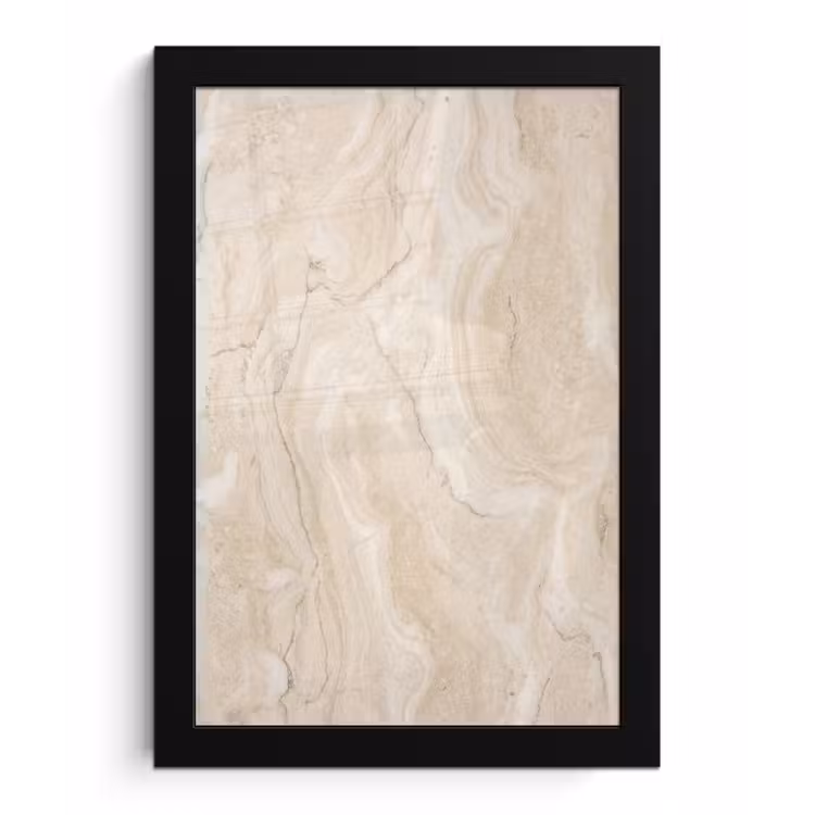 Poster met lijst - Marmer - Patroon - Beige - Steen - Abstract — 1