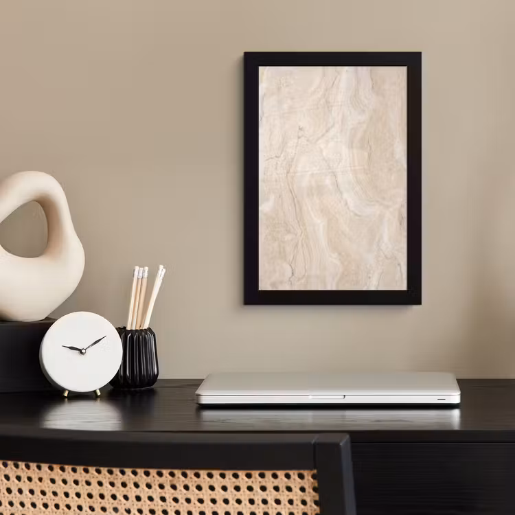 Poster met lijst - Marmer - Patroon - Beige - Steen - Abstract — 3