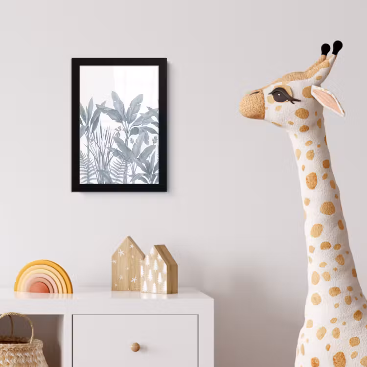 Poster met lijst - Planten - Bladeren - Natuur - Grijs — 5