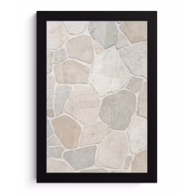 Poster met lijst - Steen - Patroon - Textuur - Beige — 1