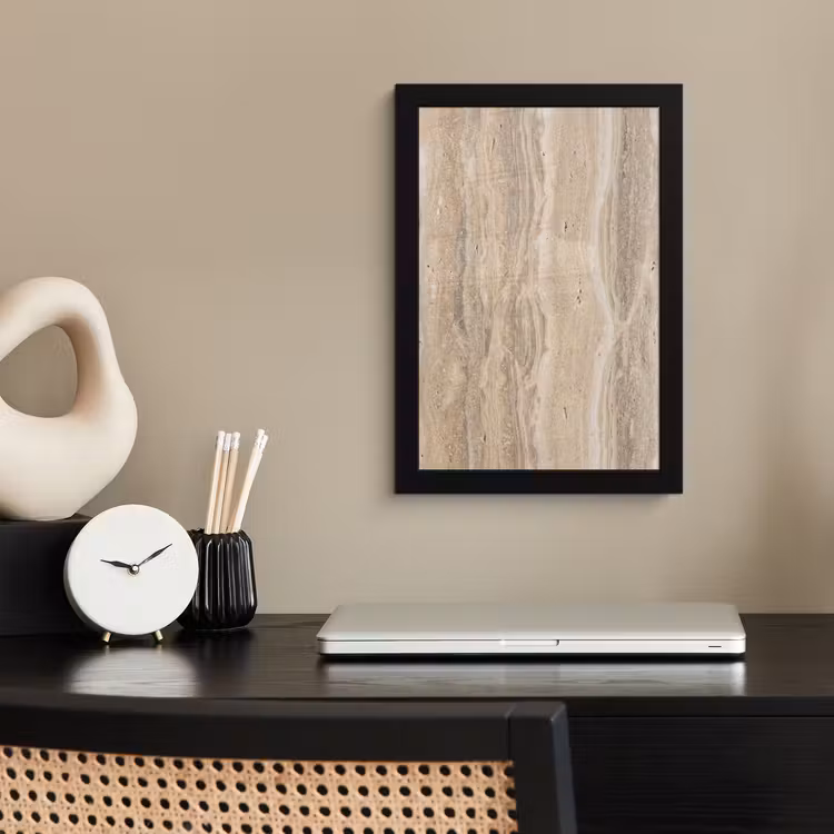 Poster met lijst - Steen - Patroon - Textuur - Natuurlijk - Beige — 3