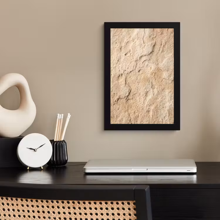 Poster met lijst - Textuur - Steen - Natuur - Beige — 3