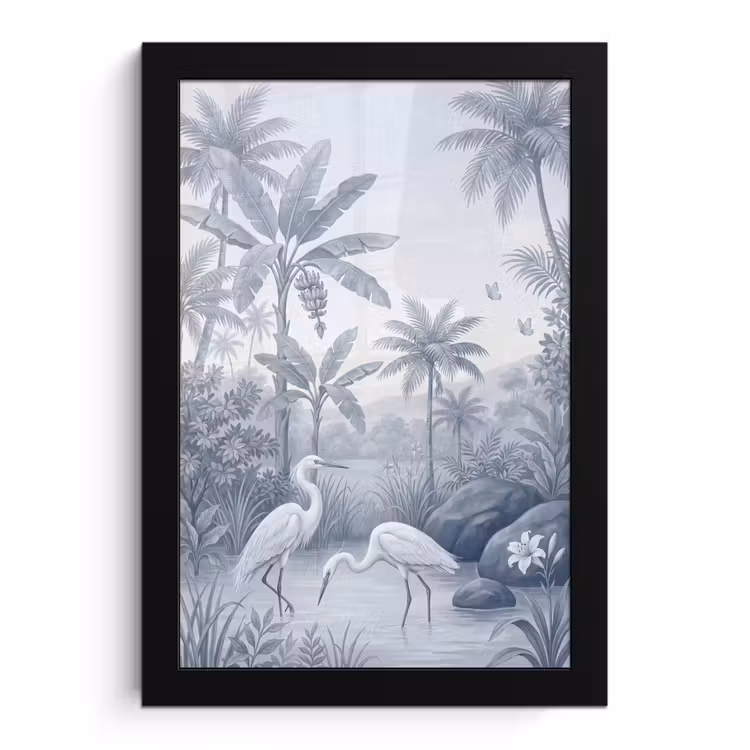 Poster met lijst - Vogel - Water - Tropisch - Natuur - Blauw — 1