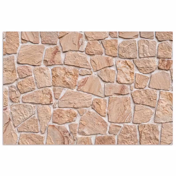 Poster - Muur - Steen - Patroon - Rustiek - Beige — 1