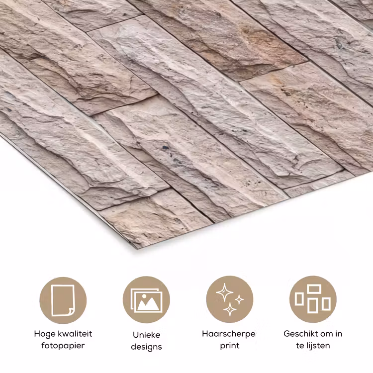 Poster - Muur - Steen - Ruw - Beige - Textuur — 5
