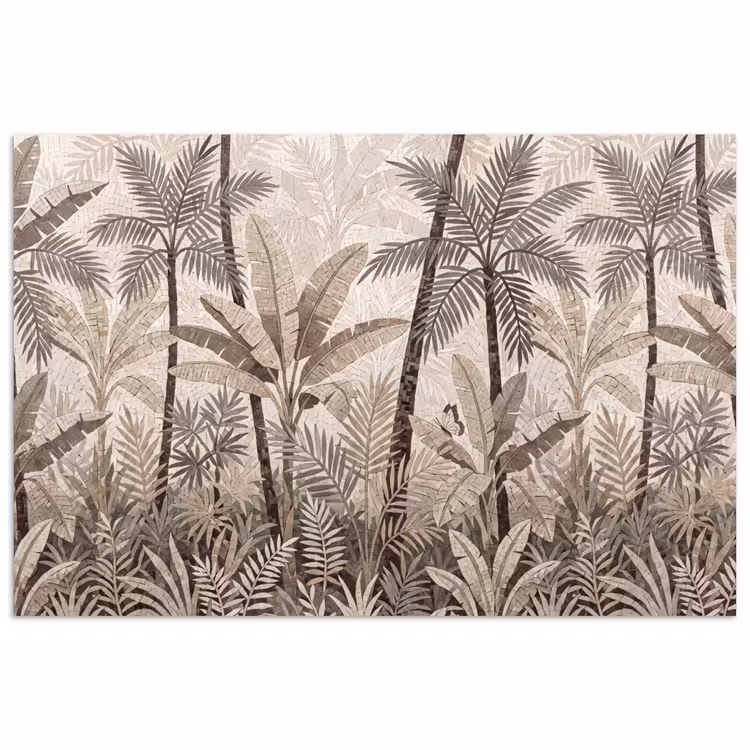 Poster - Natuur - Bladeren - Landschap - Mozaïek - Beige — 1