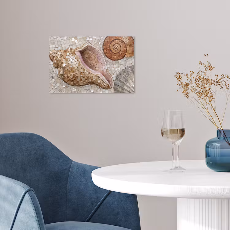 Poster - Schelp - Mozaïek - Zee - Beige - Modern — 4