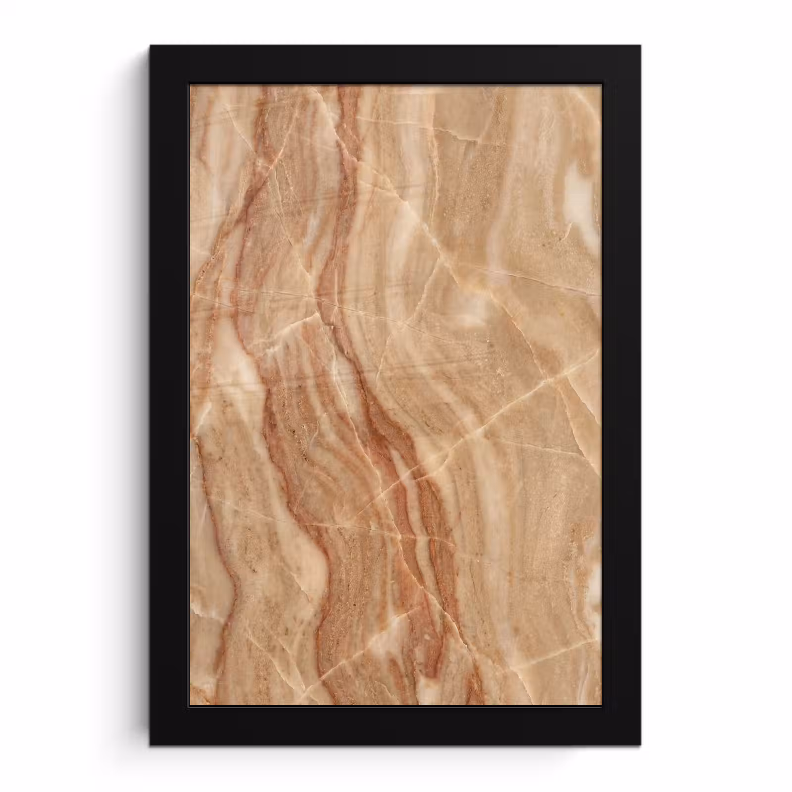Poster met lijst - Marmer - Ader - Natuur - Abstract - Beige — 1