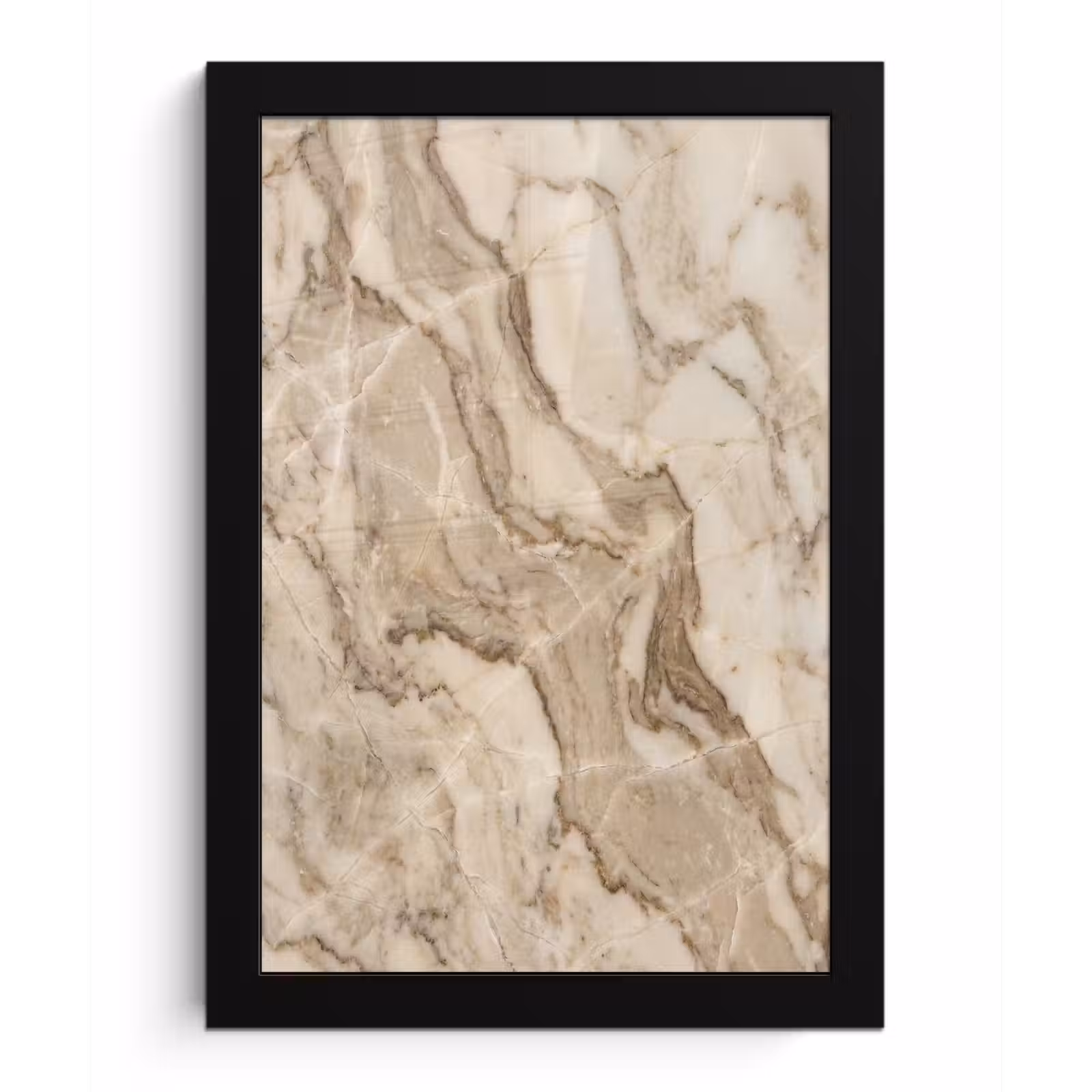 Poster met lijst - Marmer - Aderen - Textuur - Beige - Modern — 1