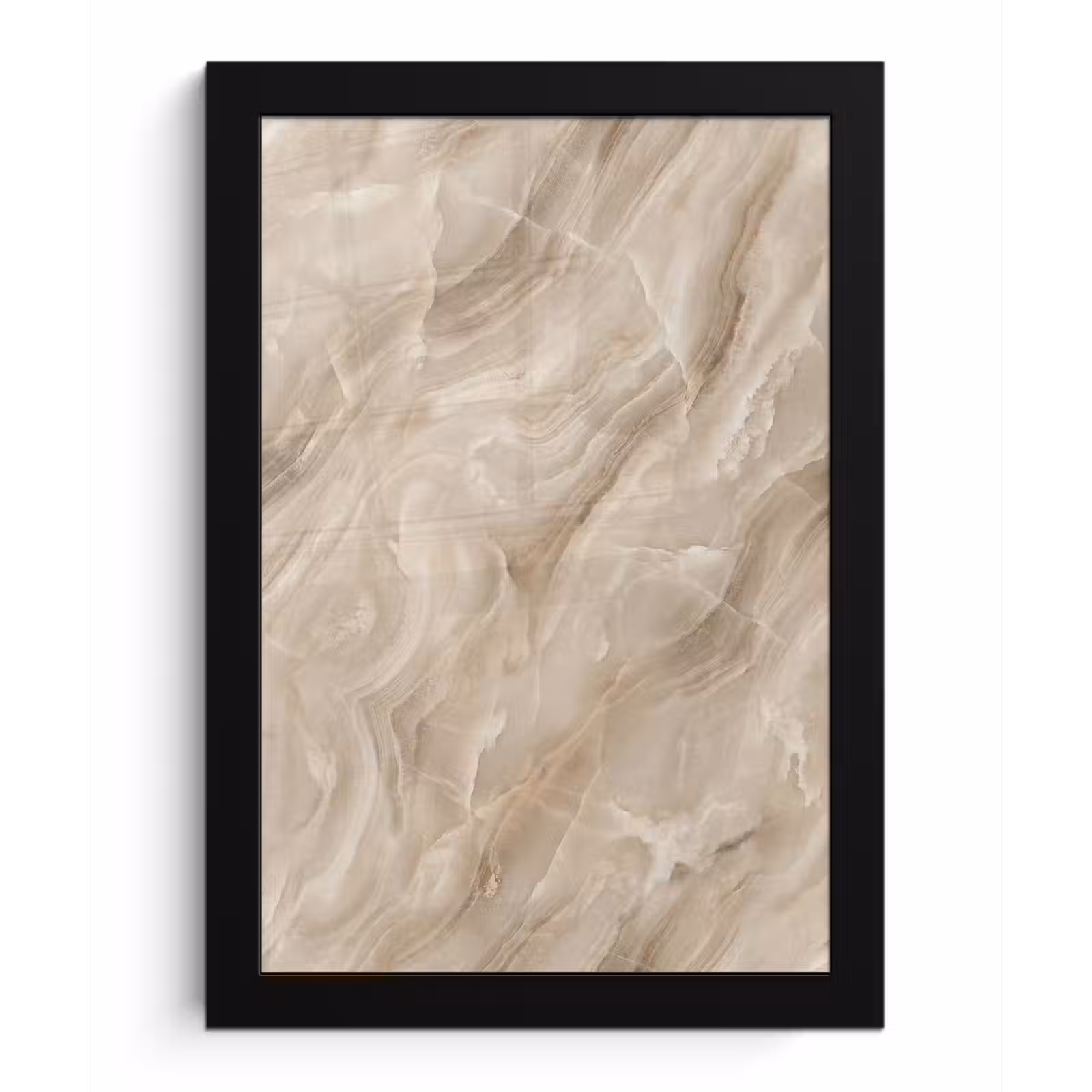 Poster met lijst - Steen - Golvend - Abstract - Beige — 1