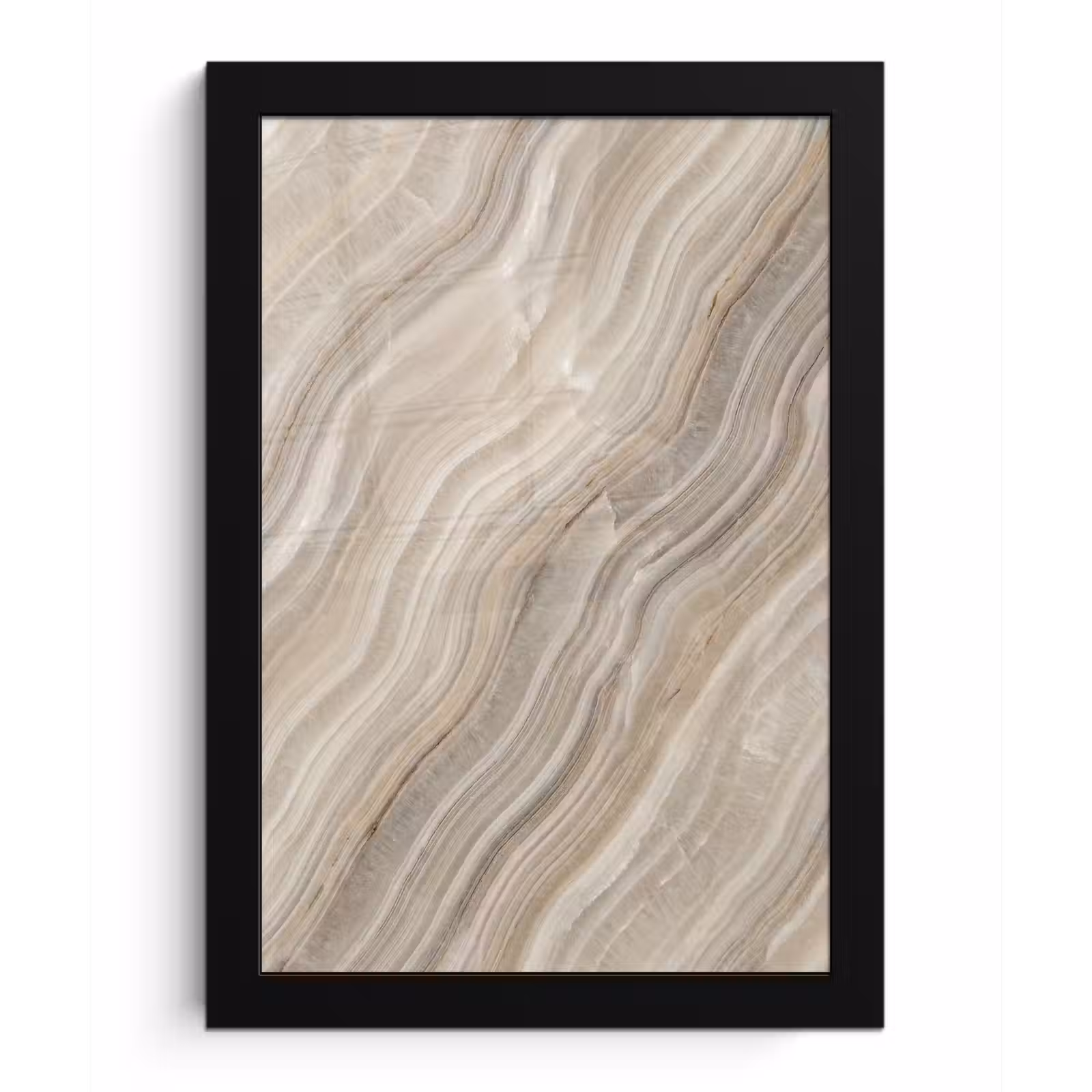 Poster met lijst - Textuur - Golvend - Abstract - Modern - Beige — 1