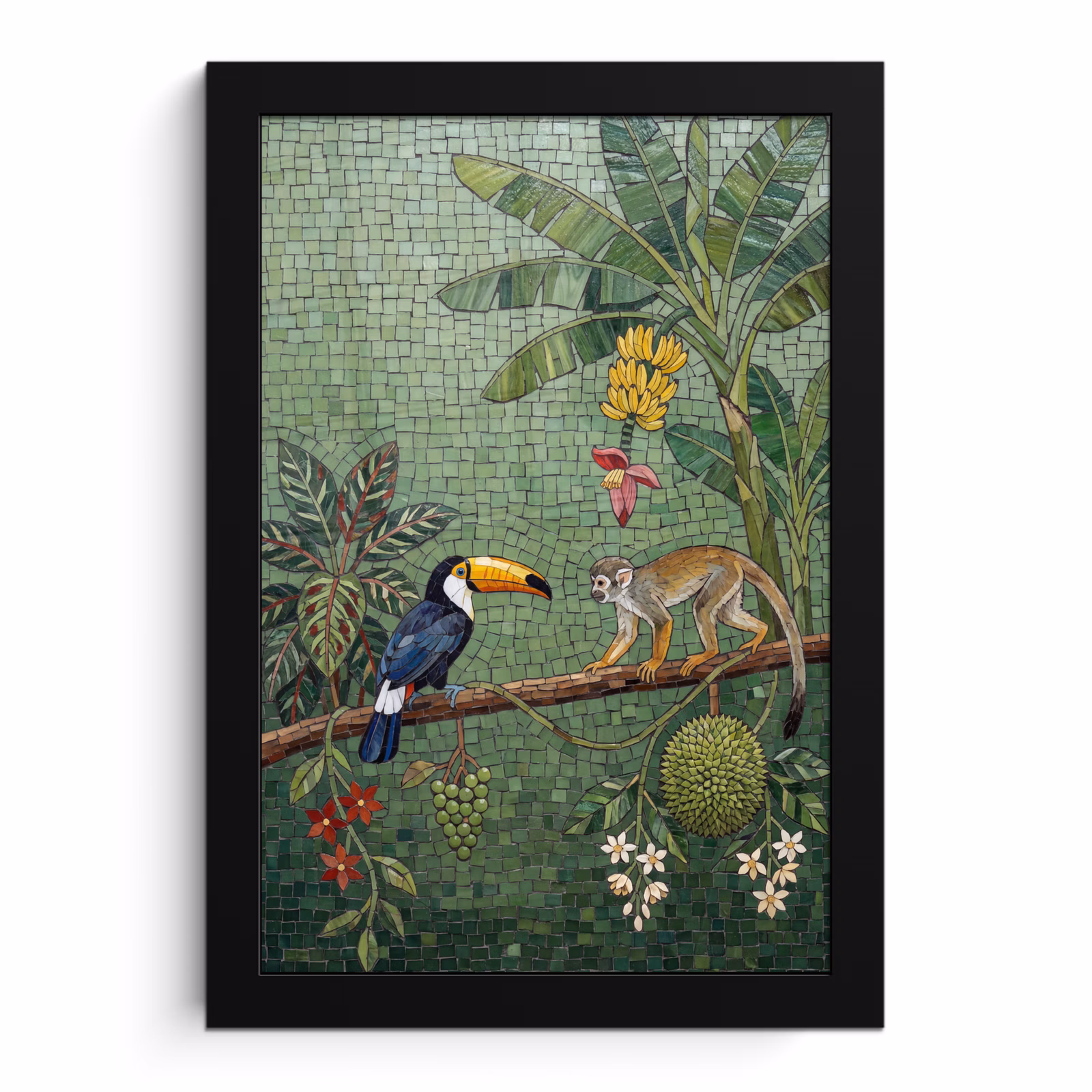 Poster met lijst - Vogel - Dier - Jungle - Mozaïek - Natuur — 1