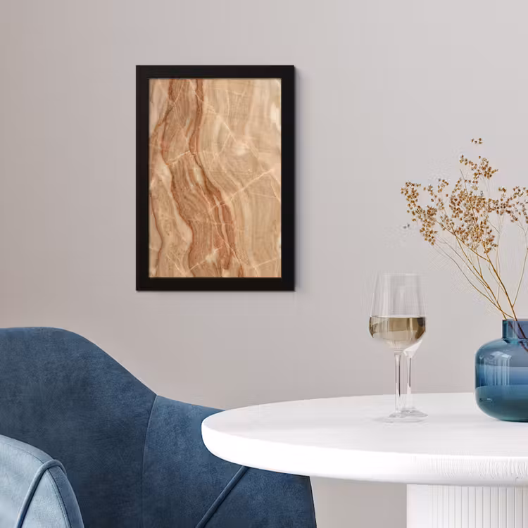 Poster met lijst - Marmer - Ader - Natuur - Abstract - Beige — 2