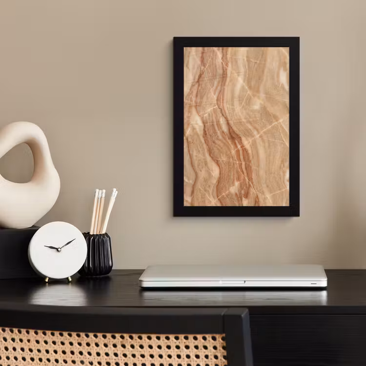 Poster met lijst - Marmer - Ader - Natuur - Abstract - Beige — 3