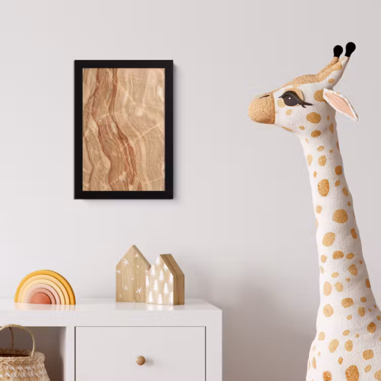 Poster met lijst - Marmer - Ader - Natuur - Abstract - Beige — 5