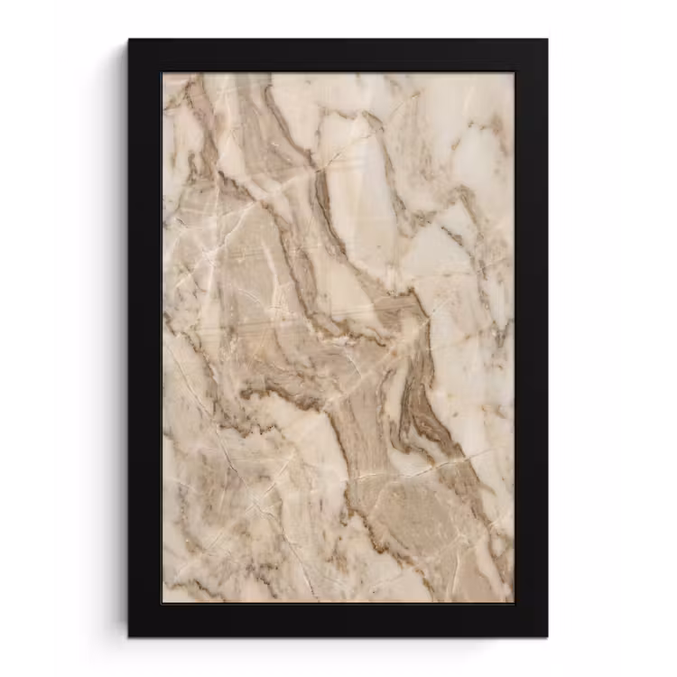 Poster met lijst - Marmer - Aderen - Textuur - Beige - Modern — 1