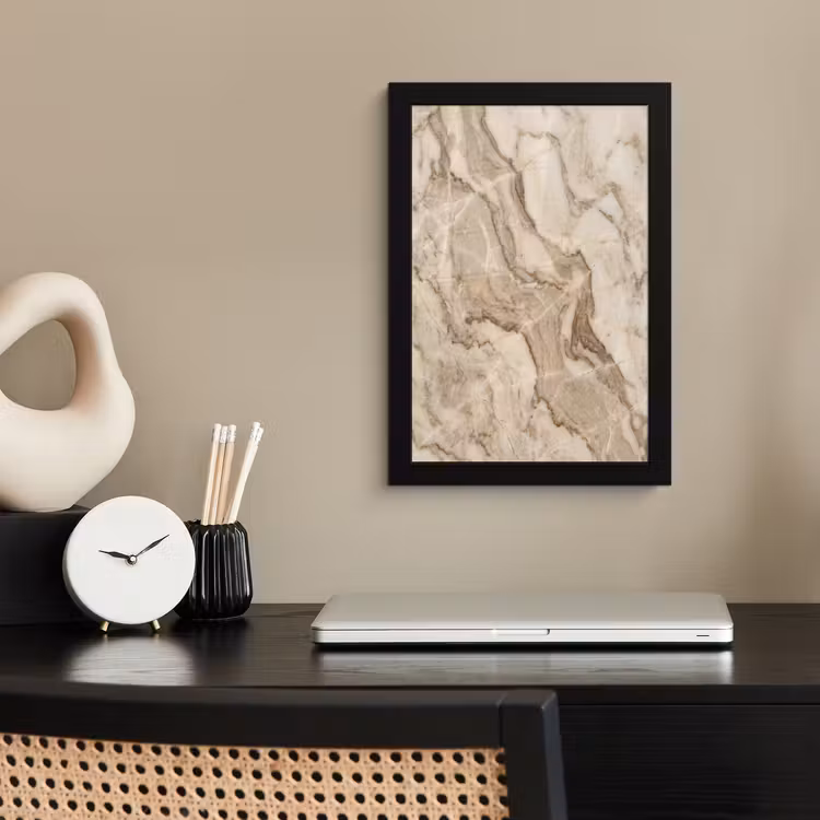 Poster met lijst - Marmer - Aderen - Textuur - Beige - Modern — 3