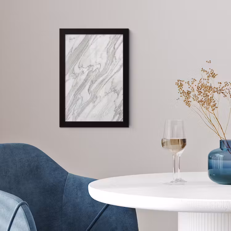 Poster met lijst - Marmer - Wit - Grijs - Structuur - Modern — 2