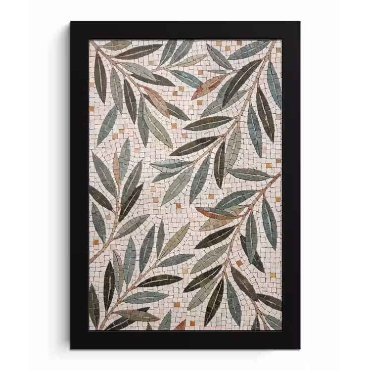 Poster met lijst - Plant - Blad - Mozaïek - Groen — 1