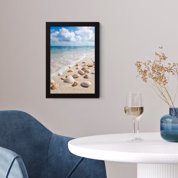 Poster met lijst - Schelpen - Strand - Natuur - Beige — 2