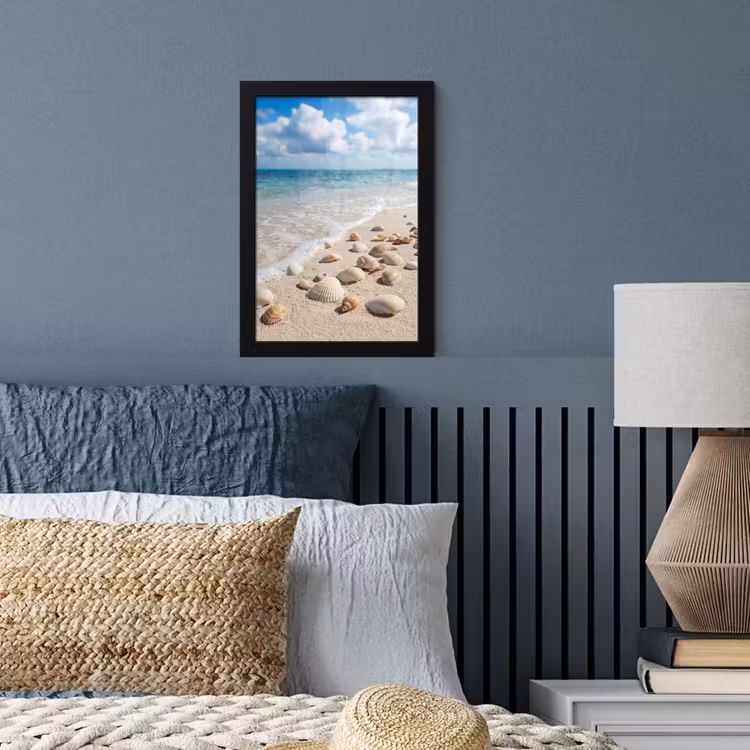 Poster met lijst - Schelpen - Strand - Natuur - Beige — 4