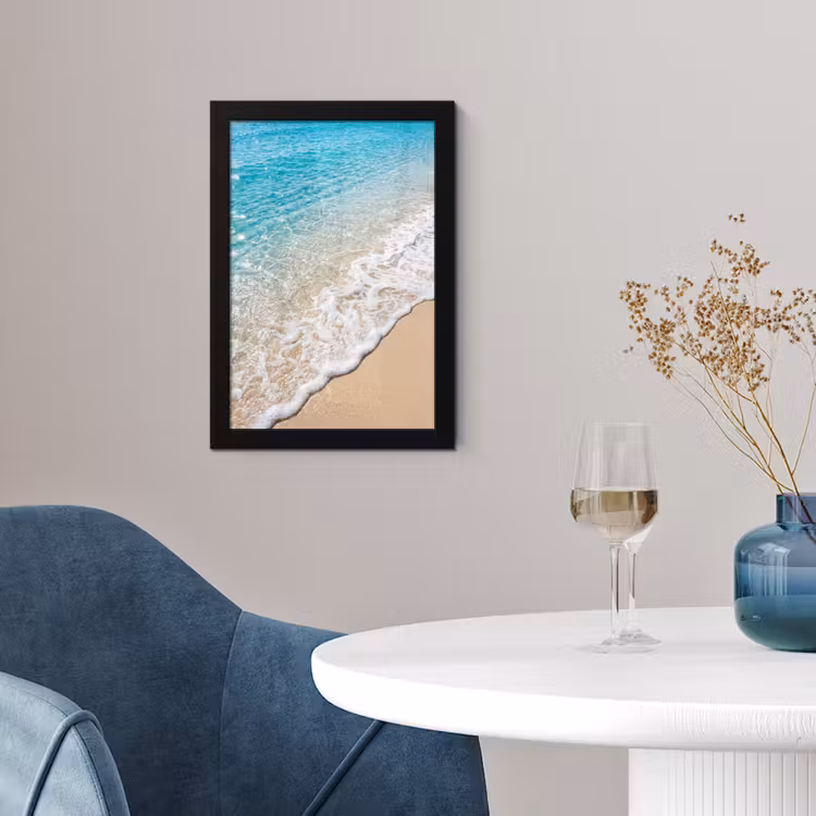 Poster met lijst - Strand - Water - Natuur - Blauw - Beige — 2