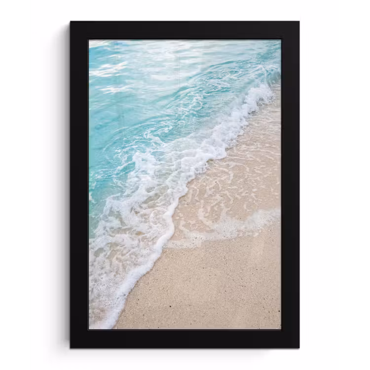 Poster met lijst - Strand - Zee - Golf - Natuur - Blauw — 1