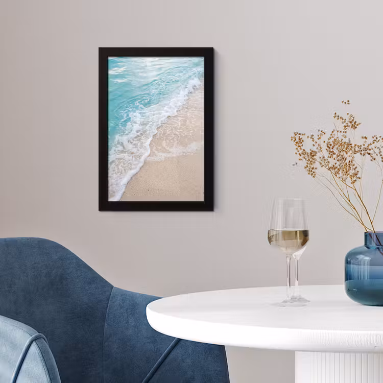 Poster met lijst - Strand - Zee - Golf - Natuur - Blauw — 2