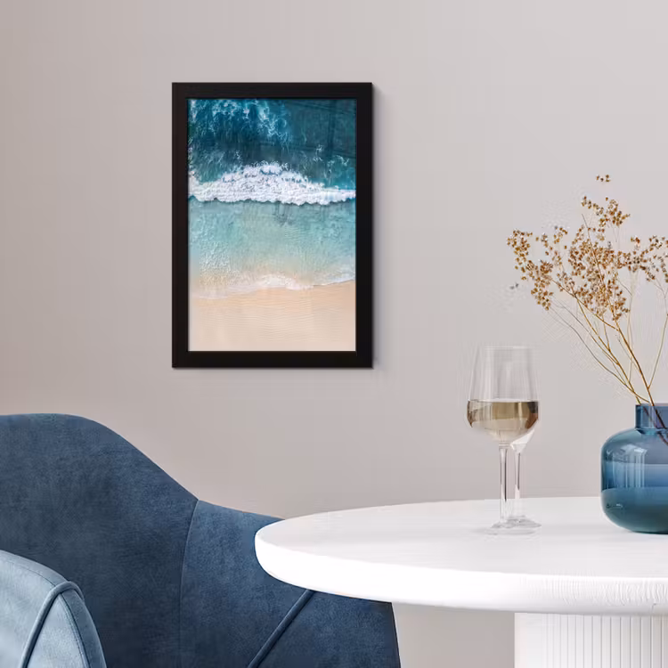 Poster met lijst - Strand - Zee - Golven - Natuur - Blauw — 2