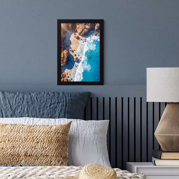 Poster met lijst - Strand - Zee - Rotsen - Natuur - Blauw — 4