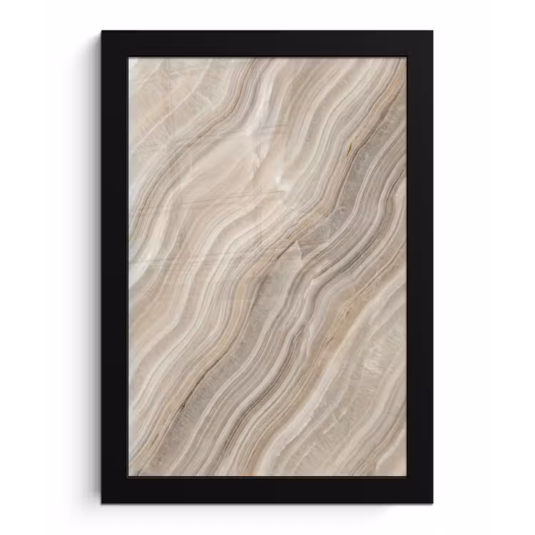 Poster met lijst - Textuur - Golvend - Abstract - Modern - Beige — 1