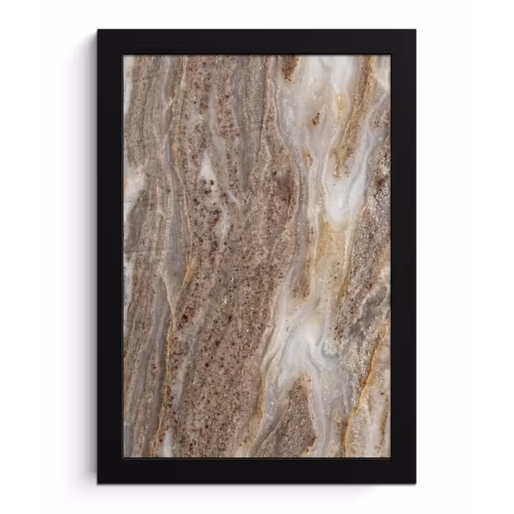 Poster met lijst - Textuur - Steen - Abstract - Beige — 1