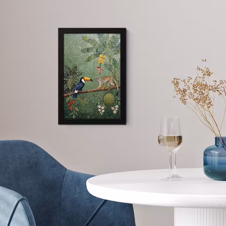 Poster met lijst - Vogel - Dier - Jungle - Mozaïek - Natuur — 2