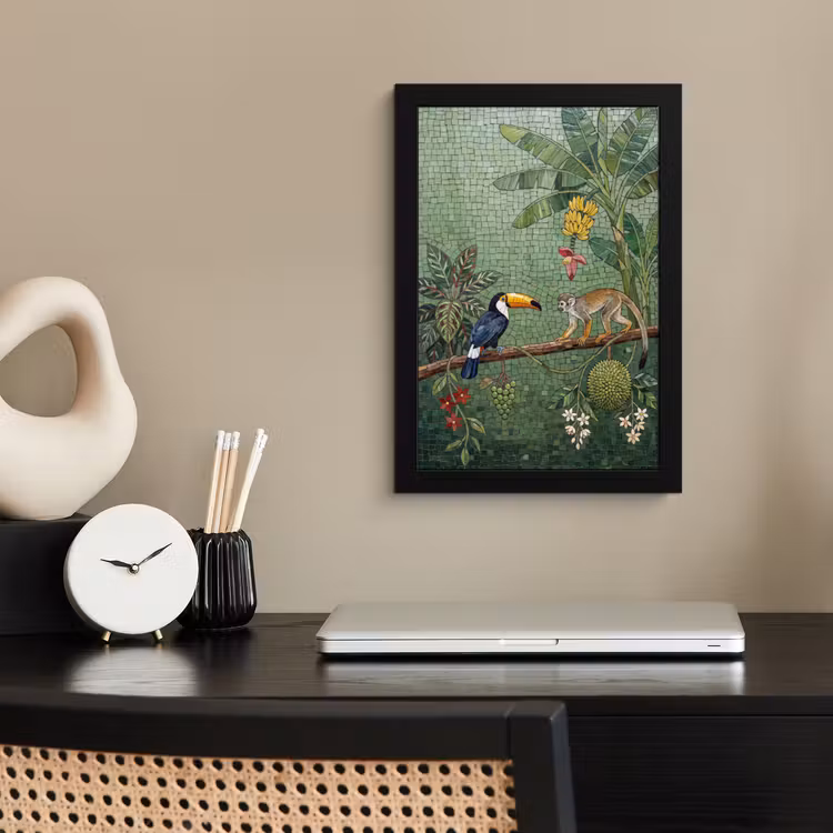 Poster met lijst - Vogel - Dier - Jungle - Mozaïek - Natuur — 3