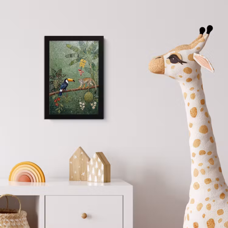 Poster met lijst - Vogel - Dier - Jungle - Mozaïek - Natuur — 5
