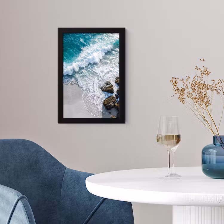 Poster met lijst - Zee - Golf - Strand - Natuur - Blauw — 2