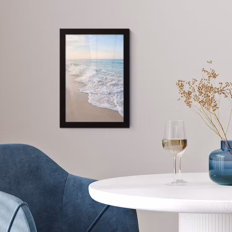 Poster met lijst - Zee - Golven - Strand - Natuur - Wit — 2