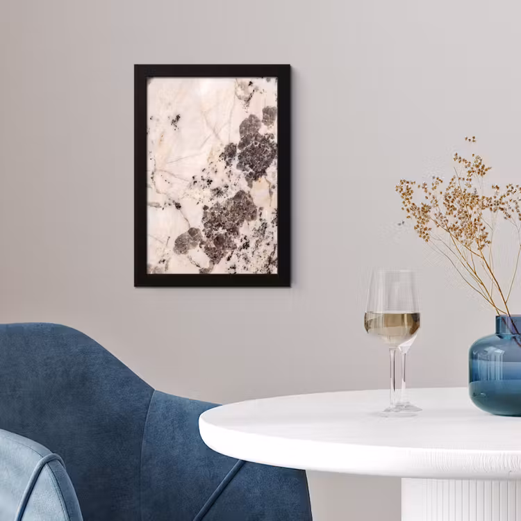 Poster met lijst - Natuursteen - Patroon - Abstract - Beige - Grijs — 2