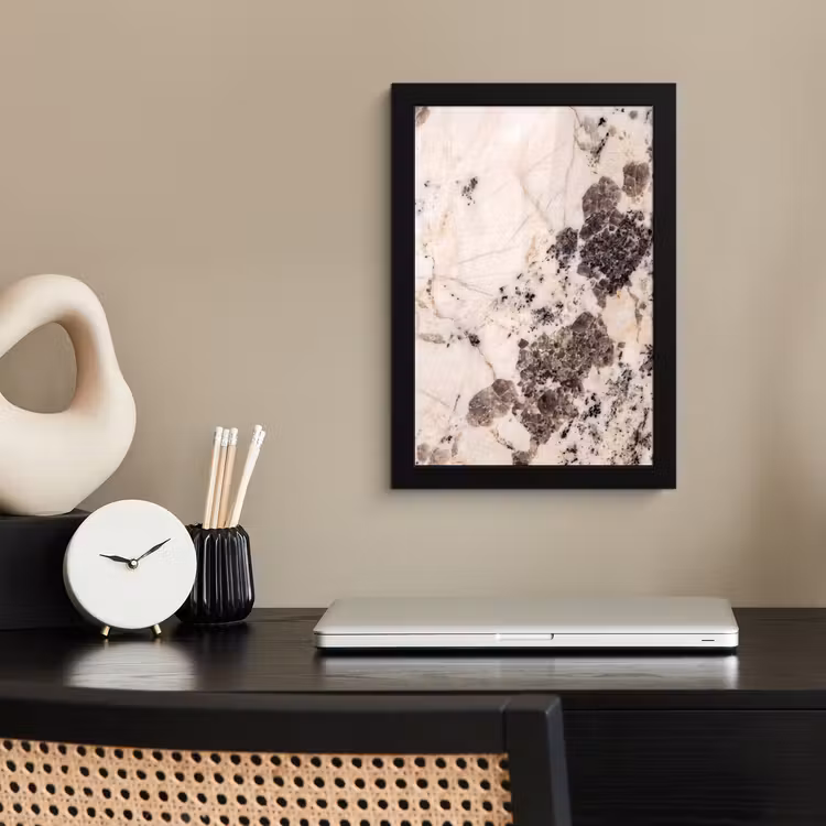 Poster met lijst - Natuursteen - Patroon - Abstract - Beige - Grijs — 3