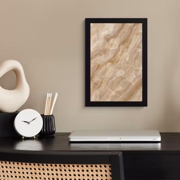 Poster met lijst - Steen - Ader - Natuur - Modern - Beige — 3