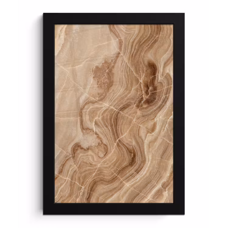 Poster met lijst - Textuur - Golvend - Abstract - Warm - Bruin — 1