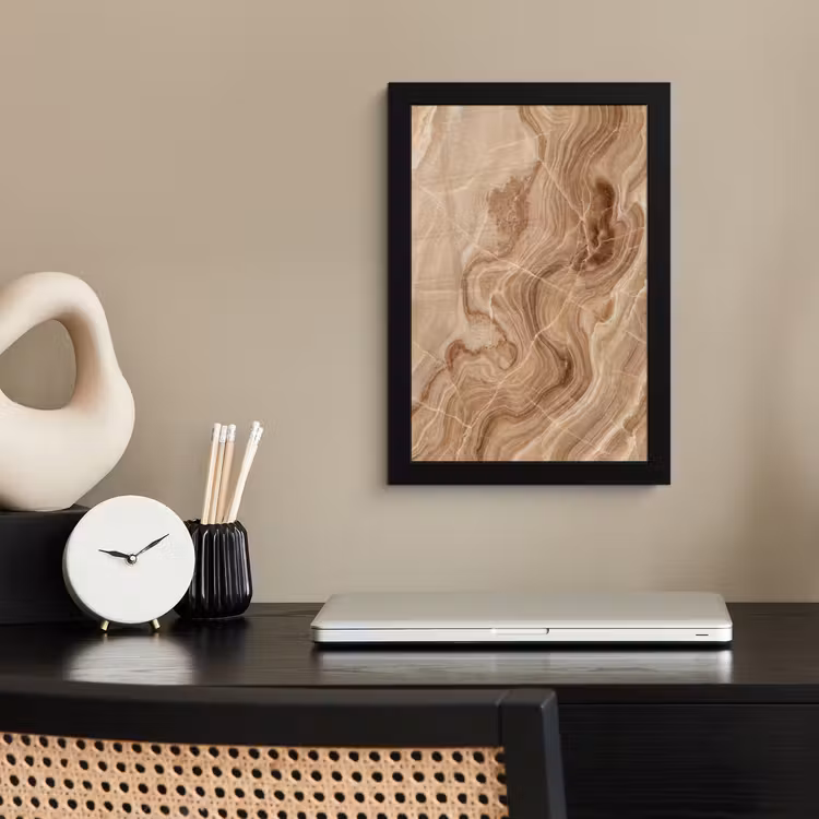 Poster met lijst - Textuur - Golvend - Abstract - Warm - Bruin — 3