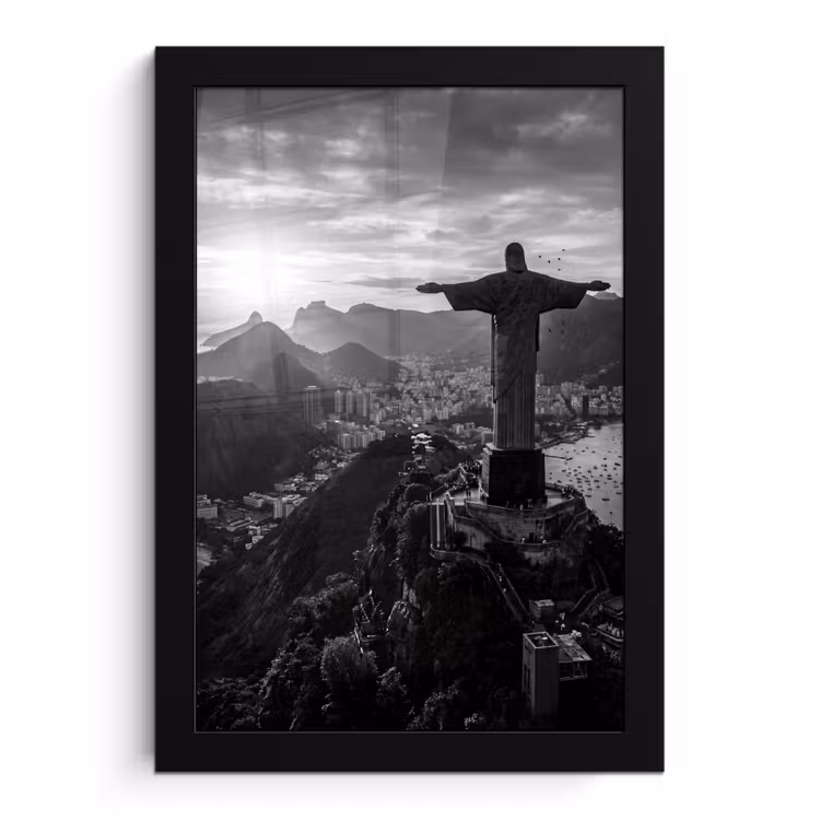 Poster met lijst - Monument - Stadsgezicht - Landschap - Zwart-wit — 1